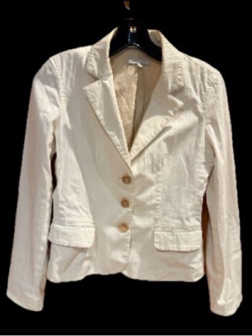 Vince Cream White 3-Button Blazer Jacket Cotton Blend Size 2